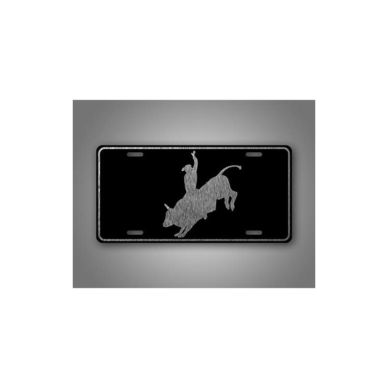 Bull Rider License Plate Cowboy Auto Tag Aluminum Sign