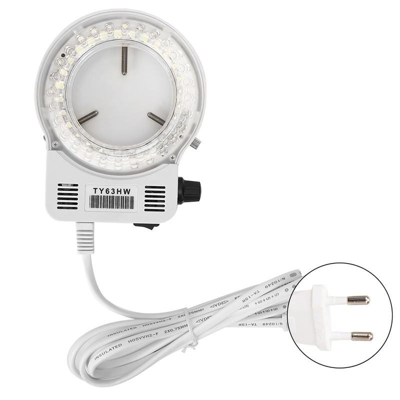 Microscope Camera Adjustable Dimmable LED Ring Light Source Lamp for