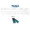 TUSA SF-22 Solla Open Heel Scuba Diving Fins, Medium, Metallic