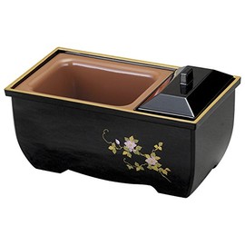 お仏壇の米原 お焼香用 香炉 鉄仙蒔絵 (高さ7cm×幅15.5cm)