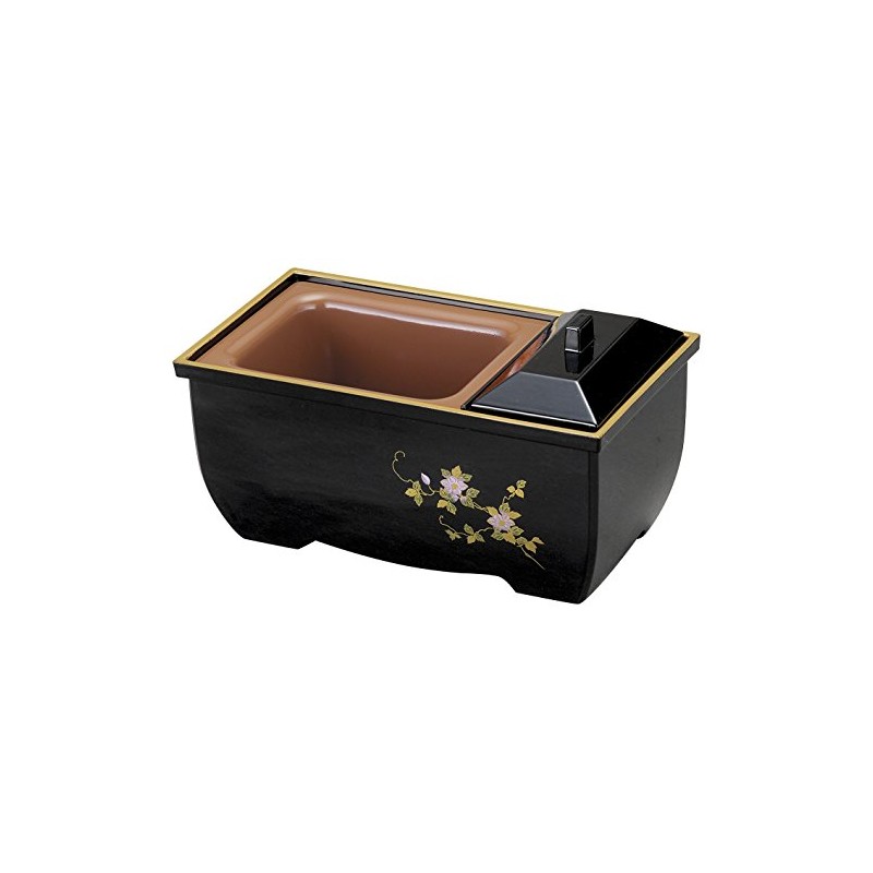 お仏壇の米原 お焼香用 香炉 鉄仙蒔絵 (高さ7cm×幅15.5cm)