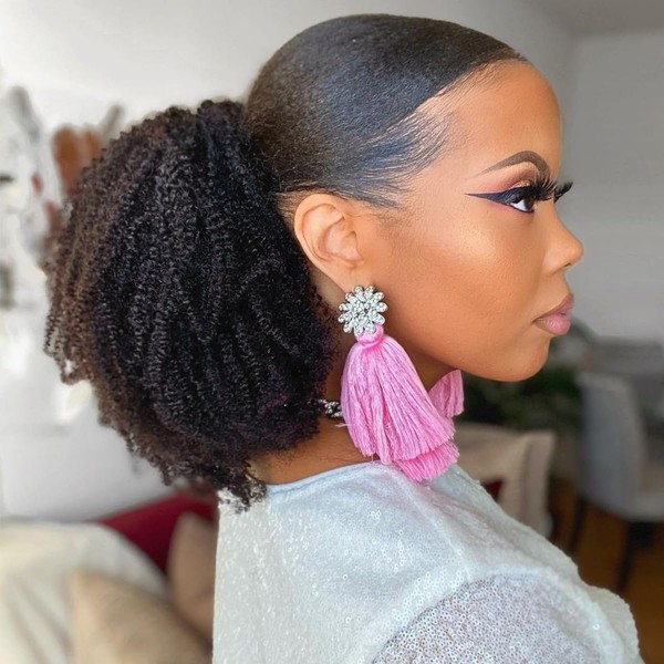 Kinky Curly Ponytail Extension Human Hair Ponytail Drawstring Ponytail Extension