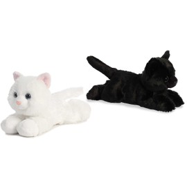 Aurora - Mini Flopsie - 8" Inch Sugar Too White Cat & Twilight Black Cat (Two Pack)