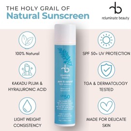 Mineral Sunscreen SPF 50+ for Face & Body – Reef Safe, Natural & Non-Greasy | Kakadu Plum + Hyaluronic Acid | Broad Spectrum, Vegan & Australian Made