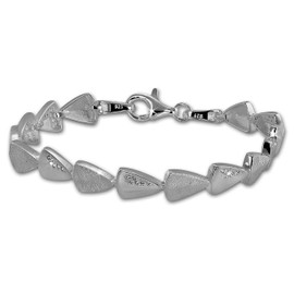SilberDream SDA457W Triangle Bracelet White 18.7 cm Women's Bracelet 925 Real Silver Bracelet, Sterling Silver