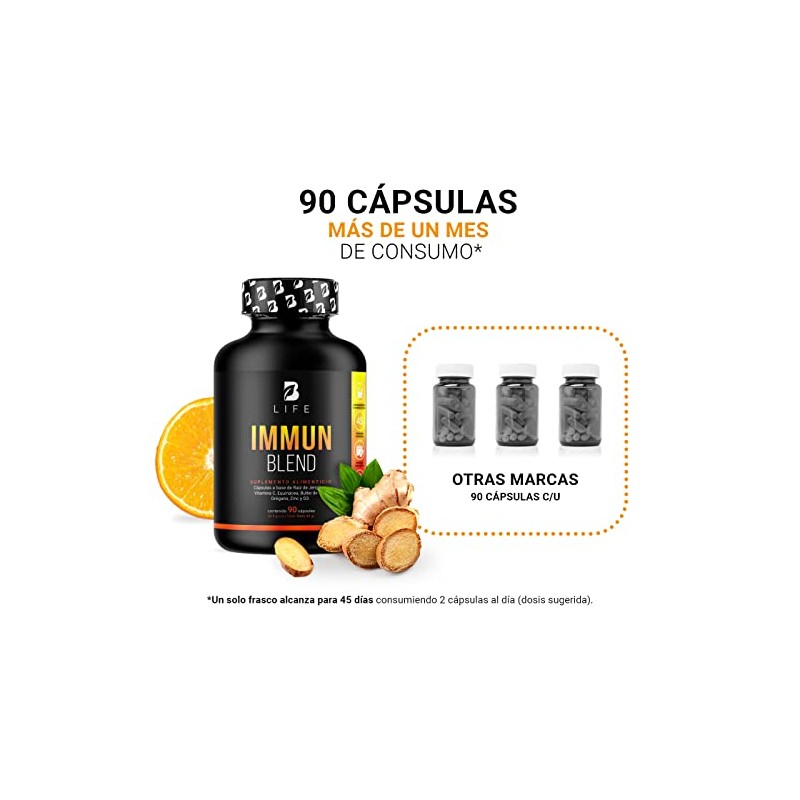B Life Fórmula con Vitamina C, Zinc, Equinácea y Ajo