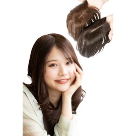 [Bright Lara] Human Hair Wig, 100% Human Hair Wig, Top Cover, Top Hairpiece, Partial Wig Hp004x-LBK, One Size Fits Most