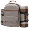 Sunflora Picnic Backpack for 4 Person with Blanket Picnic Basket