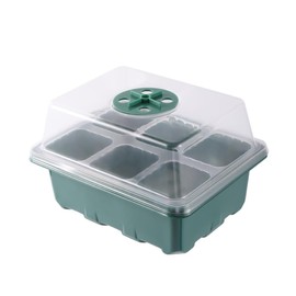 Drip Depot Plastic Seedling Tray w/Vented Lid - Number of Cells : 6 Cells - Color : Green