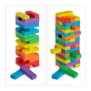 Relaxdays Colourful Wooden Wobble Tower, Stacking Tower Skill Game with