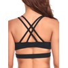 RELLECIGA Women's Black Scoop Neck Strappy Cutout Sport Bra Fitness