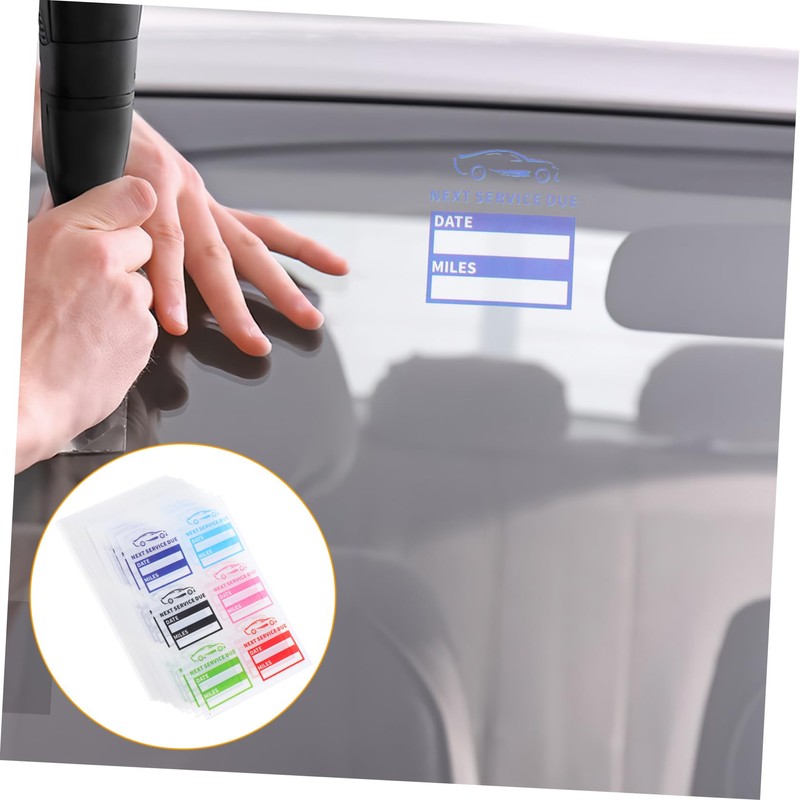 SHINEOFI Car Maintenance Decals 6 Sheets of Service Reminder Stickers