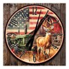 Decorative Concepts Whitetail Deer Buck American Farm Wall Clock,