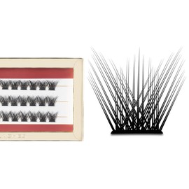 MANY BEAUTY "Obsession" False Eyelash Clusters, Pack of 36, Individual Eyelash Extensions, 8-16 mm, Cluster Lashes for Eyelash Extension, V-Braiding Artificial Eyelashes (C, 12 mm)
