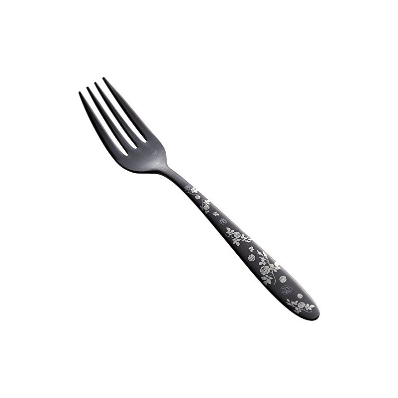 Todai Stainless Steel Seek Dessert Fork, Black Oxidized Rose, Made
