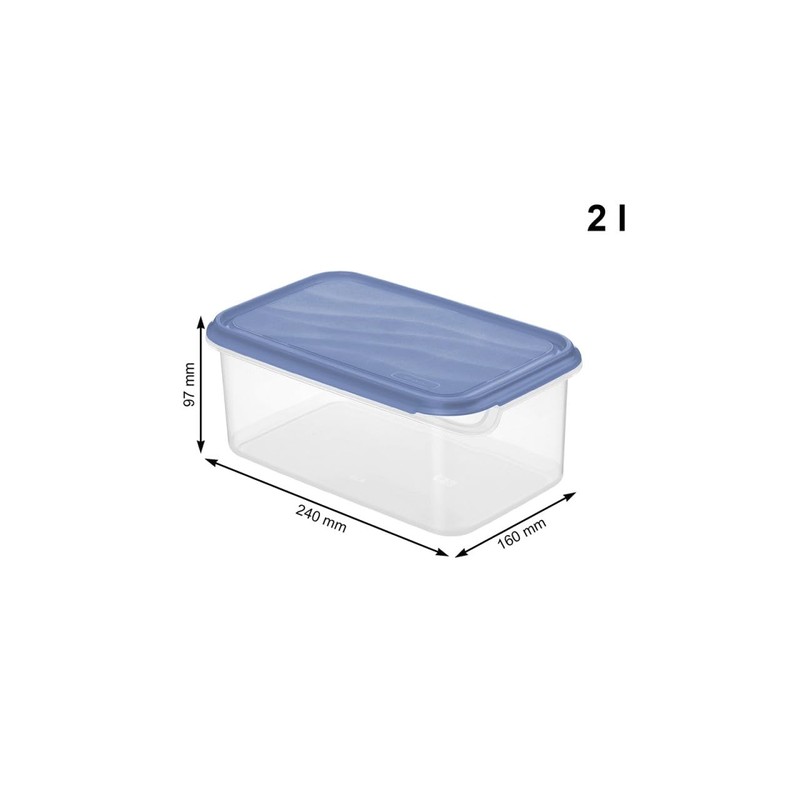 Rotho 2 Litre Rectangular Container with Blue Lid