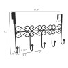 FixtureDisplays Over the Door Hook Rack Metal Hanger 5-Hook Clothes