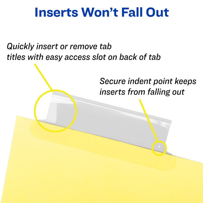 Avery 8-Tab Binder Dividers, Insertable Clear Big Tabs, 1 Set