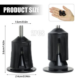 Kasoud Aluminum Bike Handlebar Cap - 1 Pair Bar Ends Plugs, Road & Mountain Bike Compatible (Black)