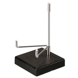 Hipiwe Display Stand Easel with Adjustable Stainless Steel Arm Easel with Wooden Base Easel Holder for Fossil Coral Geodes Rock Mineral Agate Plate Seashell Collectibles, 2.5"x2.5"x4.4"