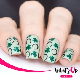 Whats Up Nails - Saint Patrick's Vinyl Stencils for Saint Patrick's Day Nail Art Design (1 Sheet, 12 Stencils)
