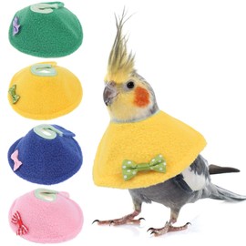 Haomian 4 Pcs Bird Cone Collar Pet Anti-bite Elizabethan Collar Parrot Recovery Cone Protective Recovery Cones for Budgerigar Cockatiel Lovebirds Cockatoo Parrots (M-4 Colors)