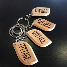 Cottage Key Tag Engraved Wooden Keyring Keychain Made to Last