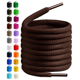 BIRCH's Oval Shoelaces 27 Colors Half Round 1/4" Shoe Laces 4 Different Lengths (56" (142cm) - XL, Chocolate)