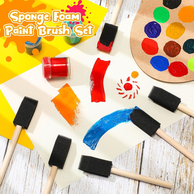 500 Count 1 Inch Foam Sponge Brushes for Painting
