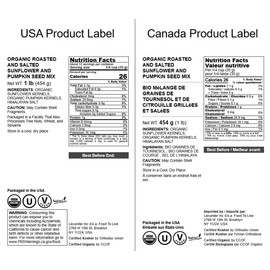 Food to Live Organic Dry Roasted Sunflower and Pumpkin Seed Mix with Himalayan Salt, 1 Pound – Oven Roasted, Lightly Salted, No Oil, Perfect for Baking and Salads, Vegan, Kosher, Bulk