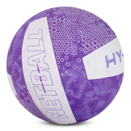 Hy-Pro Nova Netball - Size 5, Durable Rubber composition, Purple and White, Training, Practice, Match, Indoor and Outdoor