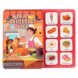 Govmeie 【4 Pack】 Early Learning Enlightenment Busy Book for Kids, Activity Stickers, Education Learning Toys（Dinosaurs, Foods, Daily Necessities, Ocean）