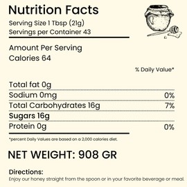 Carpathian Raw Honey Mountain Flowers | 100% Pure, Unfiltered, Unpasteurized, Ethically Sourced | Glass Jar, 908g