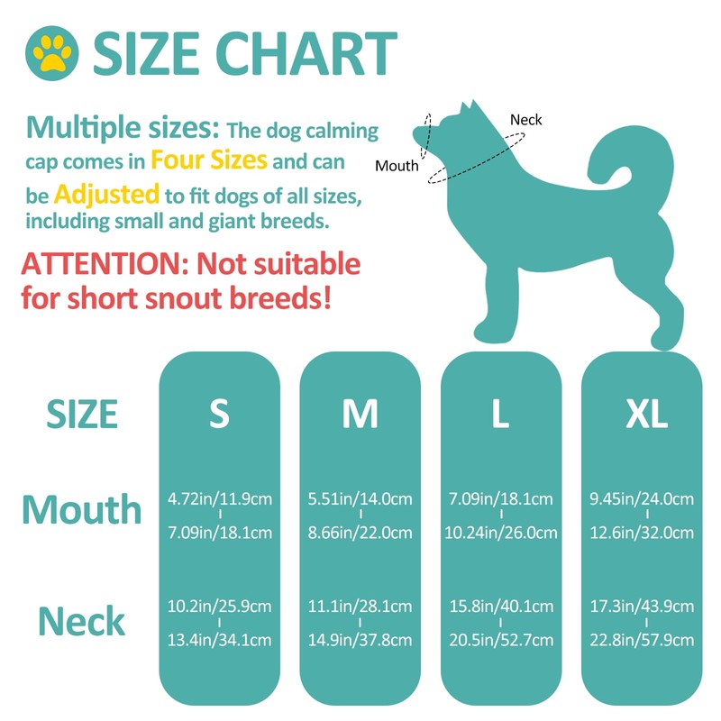OHCOZZY Dog Calming Cap, Soft Dog Eye Mask Adjustable Mouth