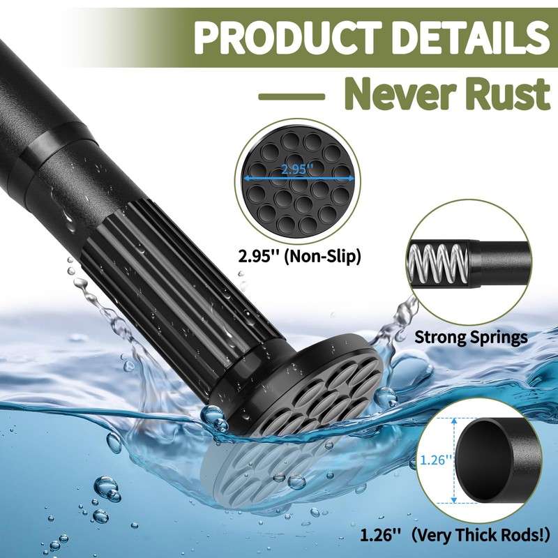 Tension Shower Curtain Rod 51-126In(4.25-10.5Ft), Long Shower Curtain Rod No