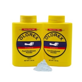 Olorex Foot Deodorant Powder, Long-Lasting Effect, 2-Pack of 7.05 Oz Powder Bottles