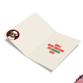 NobleWorks Bulk Pack of 36 Humorous Merry Christmas Greeting Cards w/Envelopes, Boxed Funny Holiday Dog Notecards for Men and Women (1 Designs, 36 Each) - Tree Fainted C1144XSG-B36