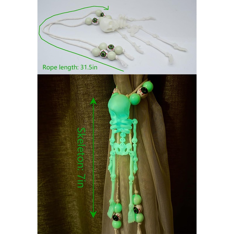 Halloween Curtain Tiebacks Glow in The Dark Skeleton Curtain Holders