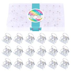 Hoyols Clear Small Hair Clips, Mini Hair Claw Clips for Hair Strong Grip Plastic Tiny Jaw Cute Hair Accessories No Slip for Women Girl Short Thick Hair 48 pcs (Clear Color)