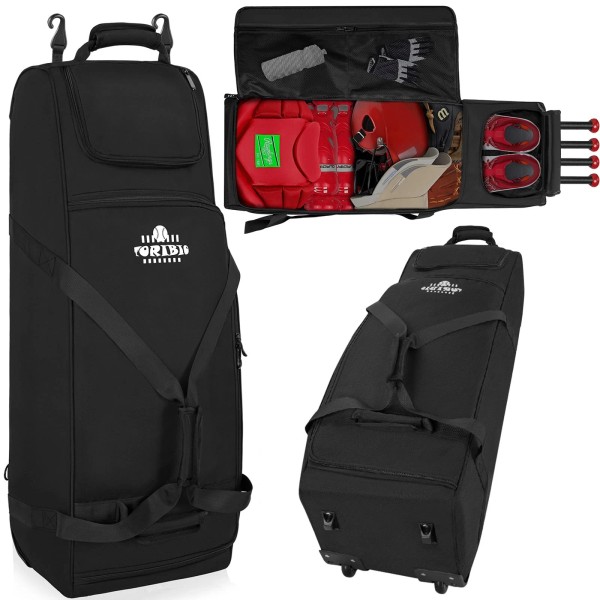 TORIBIO Large Rolling Baseball Bag with Wheels,Softbal