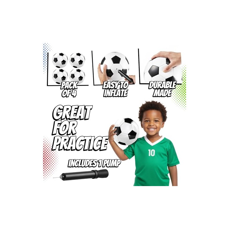 PlayBolt - Balones de fútbol blanco y negro - Tamaños