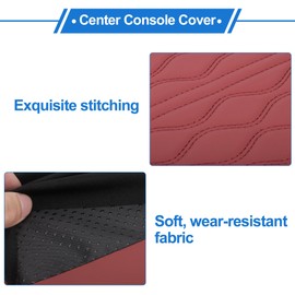 VekAuto Center Console Cushion Pad 12.59"x8.66" Center Console Cover Armrest Seat Box Cover Faux Leather Red