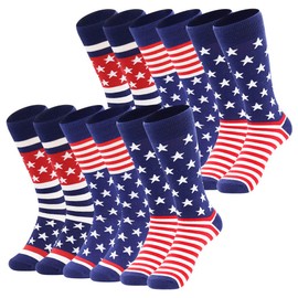 BISOUSOX American Flag Socks Groomsman Socks Mens Dress Socks 9-12 Funny Crazy Novelty Business Wedding Crew Socks