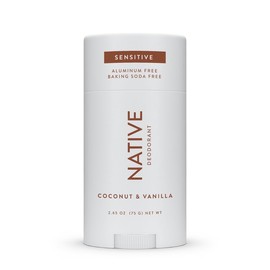 Native Native Sensitive Deodorant Contains Naturally Derived Ingredients, 72 Hour Odor Control | Deodorant for Women & Men, Aluminum Free with Baking Soda, Coconut Oil and Shea Butter, Coconut & Vanilla