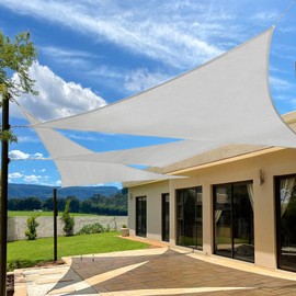 Artpuch 18'x18'x18' Customize Sun Shade Sail Light Grey UV Block 185 GSM Commercial Triangle Outdoor Covering for Backyard, Pergola,(Customized Available) AT-20T