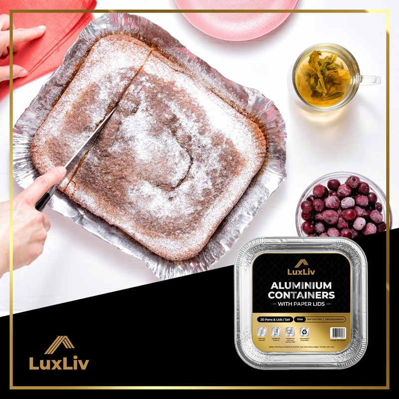 LuxLiv 20 x Large Food Aluminium tin Foil Trays Containers