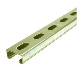 13/16" x 1-5/8" x 60 inches, Gold Galvanized Steel, Slotted Strut Channel, 12 Gauge