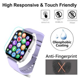 Futanwei [5 Pack] for TORJALPH Smart Watch TK37 Screen Protector TORJALPH TK37 Screen Protector PET Film 1.69" [Case Friendly][Anti-Scratch][Bubble Free] Screen Protector for TORJALPH TK37 Smartwatch