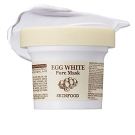 SKIN FOOD since 1957- [SKINFOOD] Mascarilla de poros de clara de huevo 120 g (4,23 fl oz), mascarilla de arcilla exfoliante para tensar los poros, absorción de sebo