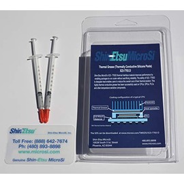 X23-7783D, Direct from Manufacturer Shin-Etsu MicroSi, Genuine High Performance Silicone Thermal Grease, Two 0.5 gm Syringes (2x0.5 gm), with Lot #, Exp. Date